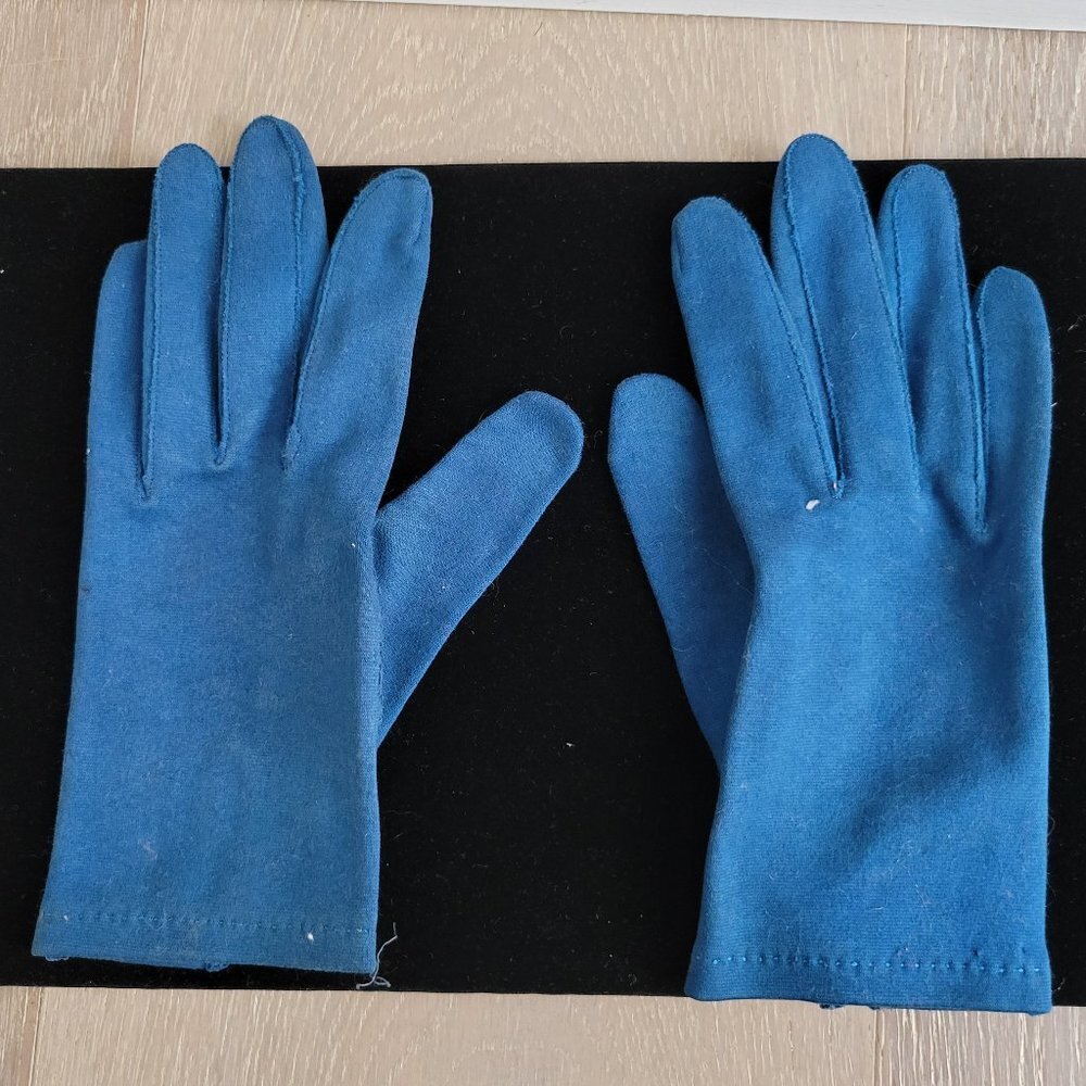 Vintage Teal Gloves from the 50's-Size Small - Picture 2 of 4